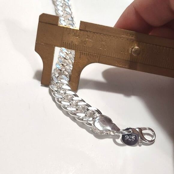 925 Sterling Silver Necklace THICK 10mm Double Chain Valentines Birthday Gift - Picture 5 of 6